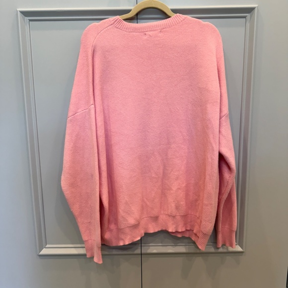 Main Strip "MERRY" tinsel pink holiday sweater - Picture 4 of 6